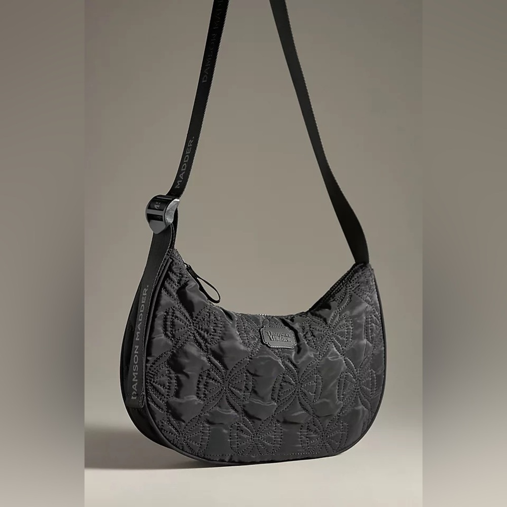 Damson Madder Anthropologie Bow Stitch Quilted Crescent Bag